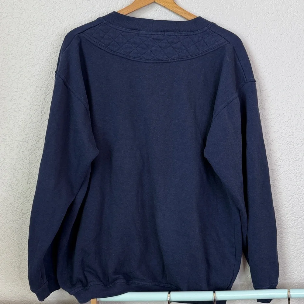Vintage Classic Navy Blue Cardigan Sweater Size XLarge